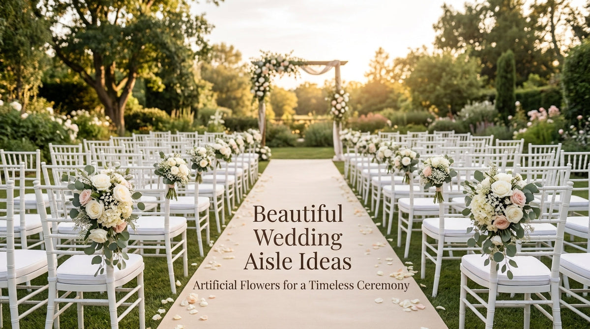 Beautiful Wedding Aisle Ideas with Artificial Wedding Flowers