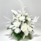 Asymmetrical White Floral Arch Set Greenery Foliage Wedding Ceremony Aisle Photo Backdrop Decor