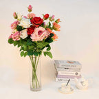 Rose/ 6heads + 6leaves