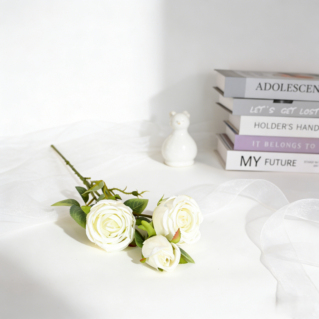 Rose/3heads+4leaves A1008