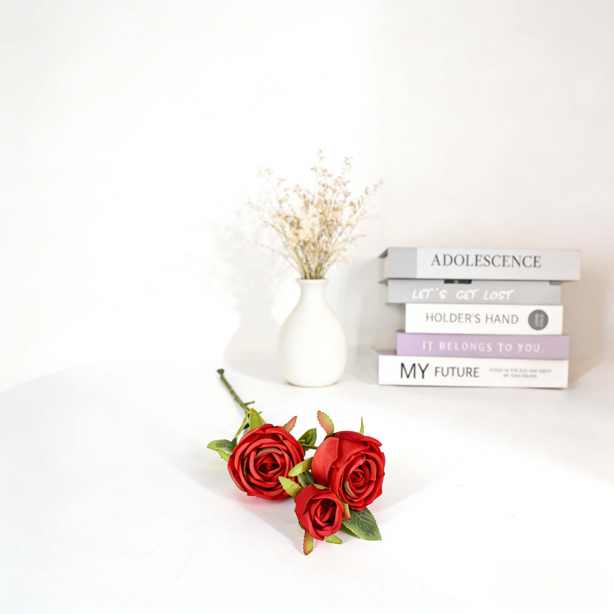 Rose/3heads+4leaves A1008