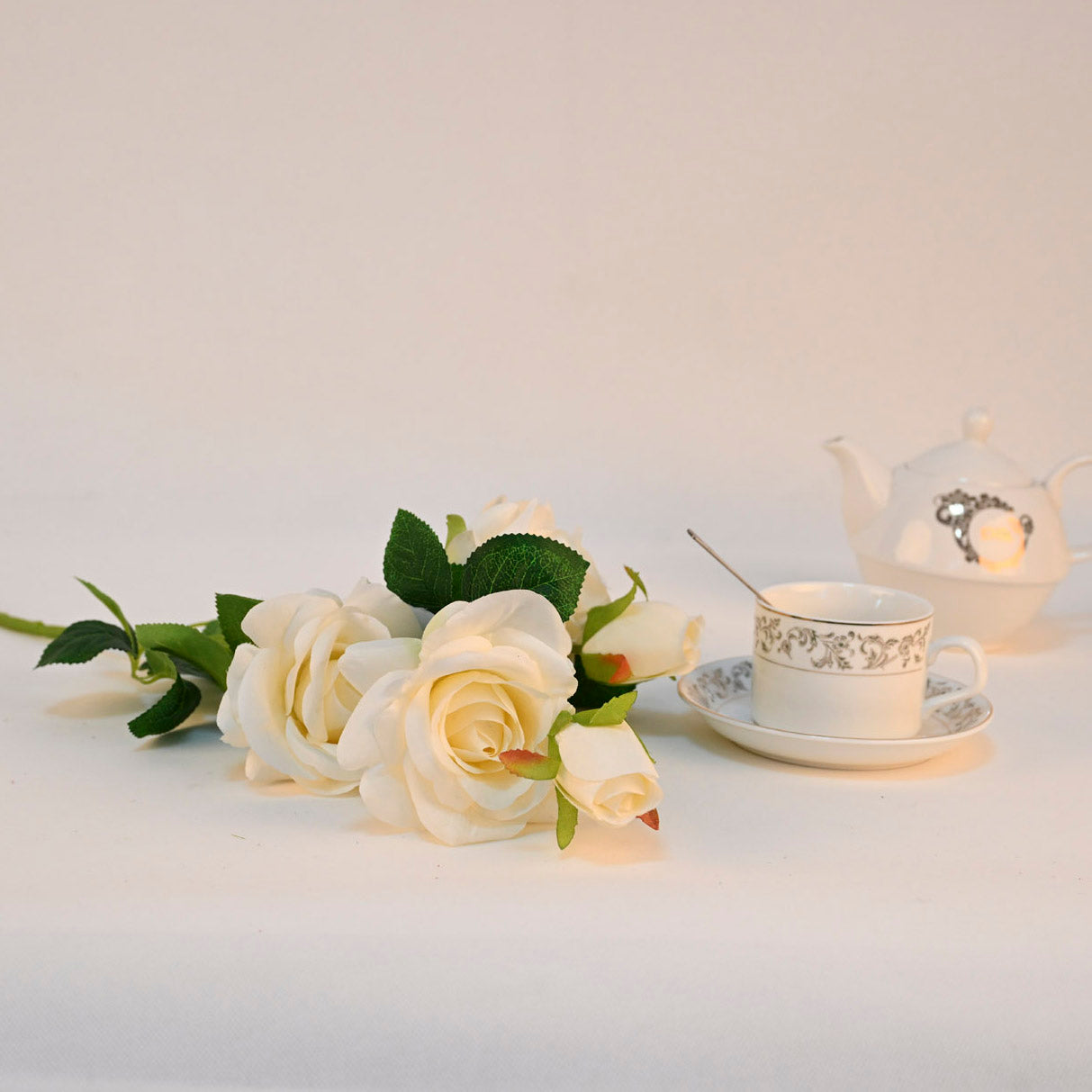 Rose/ 6heads + 6leaves