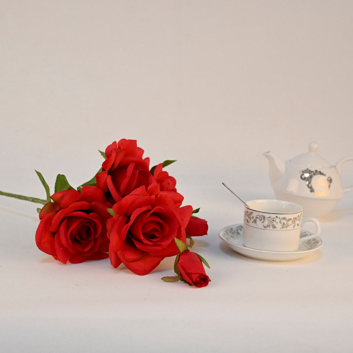 Rose/ 6heads + 6leaves