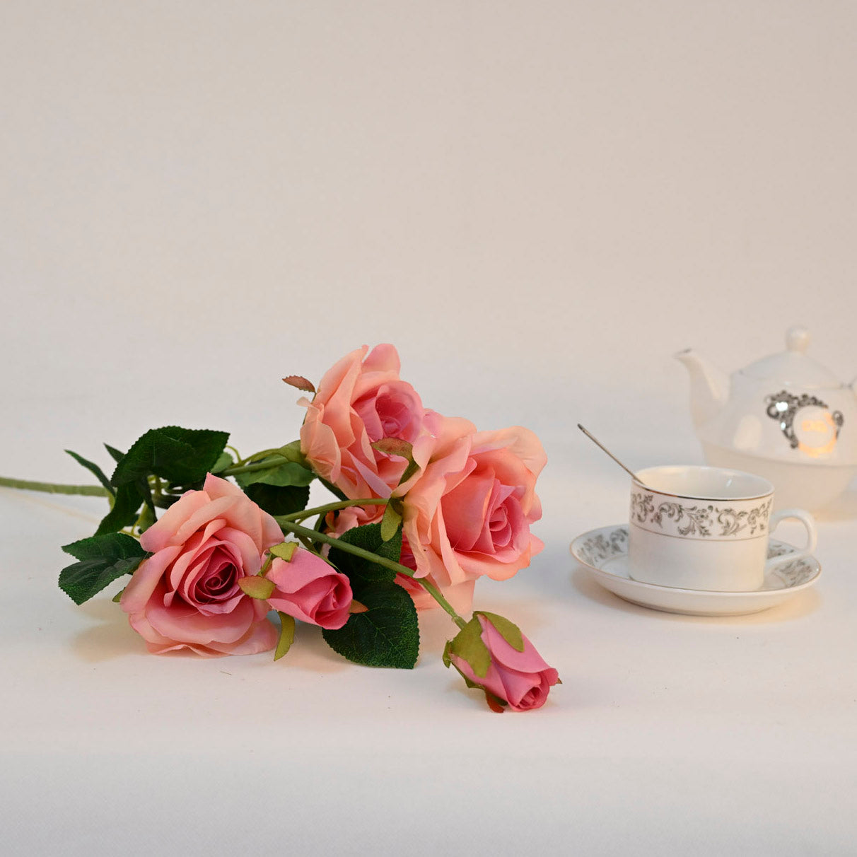 Rose/ 6heads + 6leaves