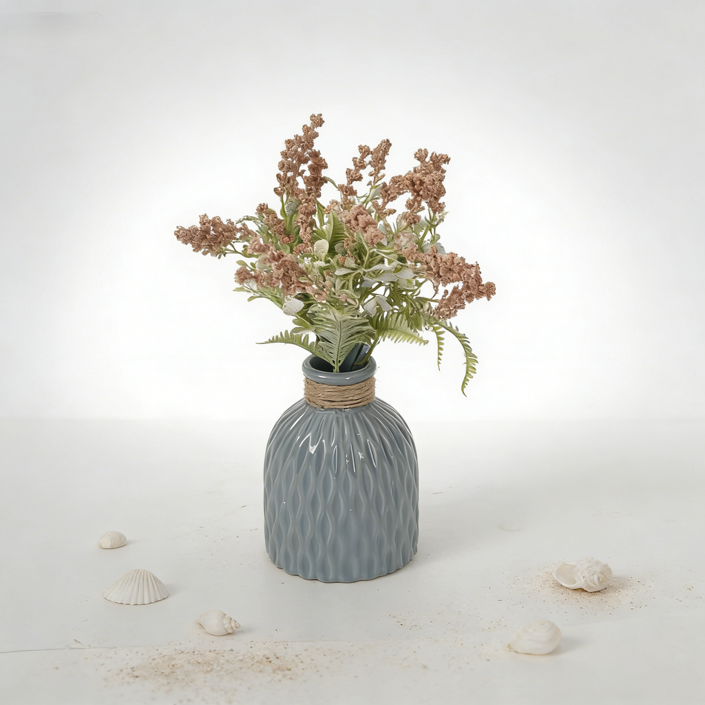 10 Blooms 4 Leaves Faux Vanilla Spike Artificial Flower Table Centerpiece Arrangement - view 5