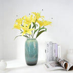 Premium Faux Lily 9 Bloom Heads & 10 Green Leaves Artificial Flower Indoor Outdoor Photography Props - view 8