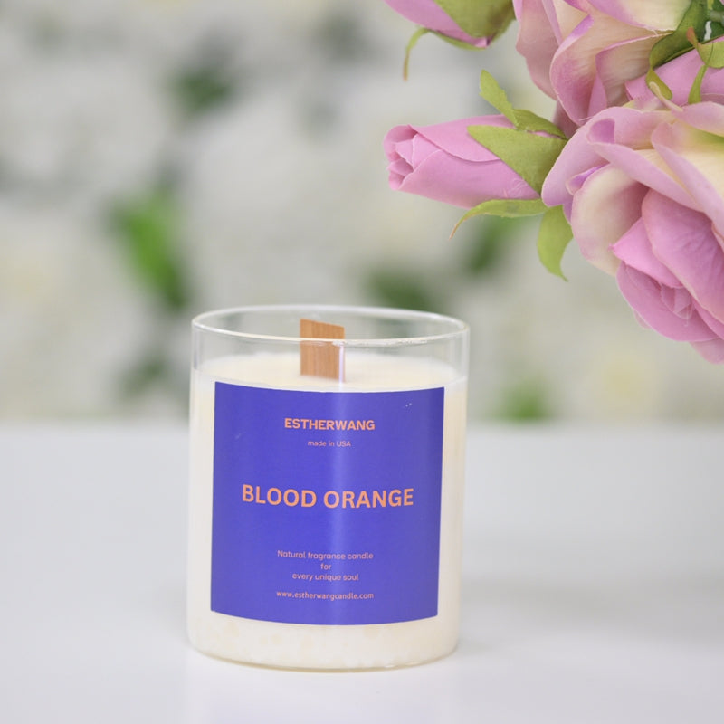 Blood Orange Fragrance Wood Wick Soy Glass Candle