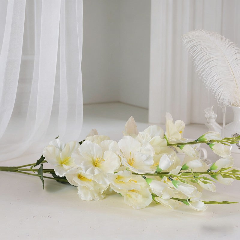 Premium Faux Gladiolus 3 Branches Artificial Flower Bouquet Indoor Outdoor Photo Props - view 7
