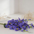 Premium Faux Gladiolus 3 Branches Artificial Flower Bouquet Indoor Outdoor Photo Props - view 10