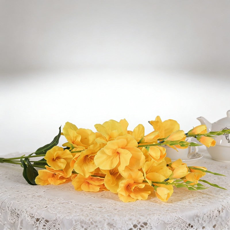 Premium Faux Gladiolus 3 Branches Artificial Flower Bouquet Indoor Outdoor Photo Props - view 5