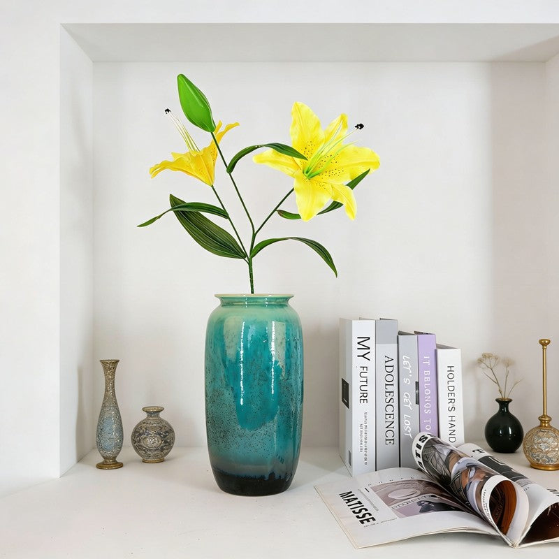 2 Heads Real Touch Artificial Lily Stem Lifelike Silk Fake Lily Flower for Home Vase Wedding Party Decor - view 3