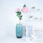 Textured Faux Peony Branch with Two Blossoms, Mixed Tones for Indoor Floral Displays - view 5