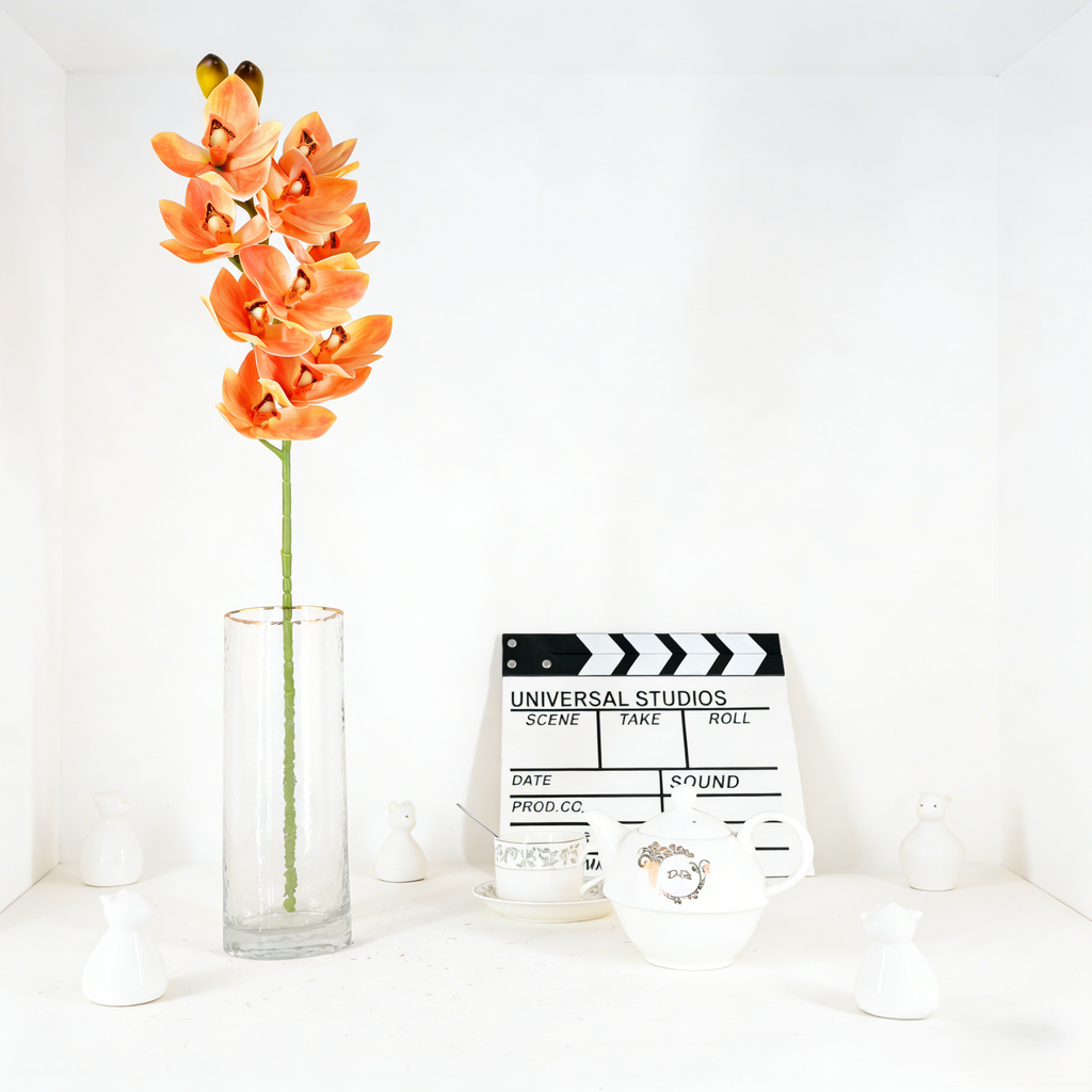 Real Texture Faux Cymbidium Branch, Assorted Shades for Indoor Floral Layout - view 7