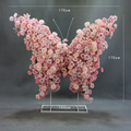 Purple White Crescent Moon Floral Arrangement Wheeled Stand Wedding Photo Backdrop Decor（副本）
