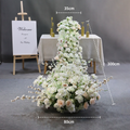 Long Cascading White Rose Floral Table Runner Wedding Head Table Elegant Party Decor Ornament