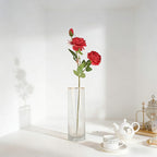 Soft Neutral Tone Artificial Peony Branch, Twin Full Blooms for Tea Table Gentle Accents - view 3