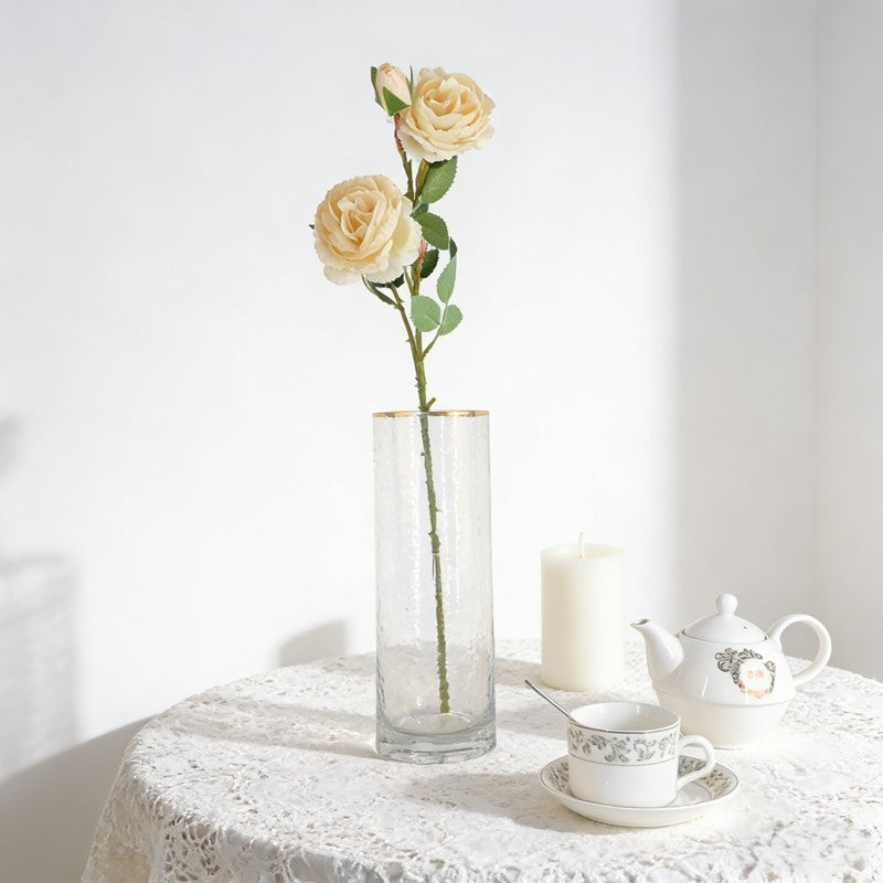 Soft Neutral Tone Artificial Peony Branch, Twin Full Blooms for Tea Table Gentle Accents - view 4