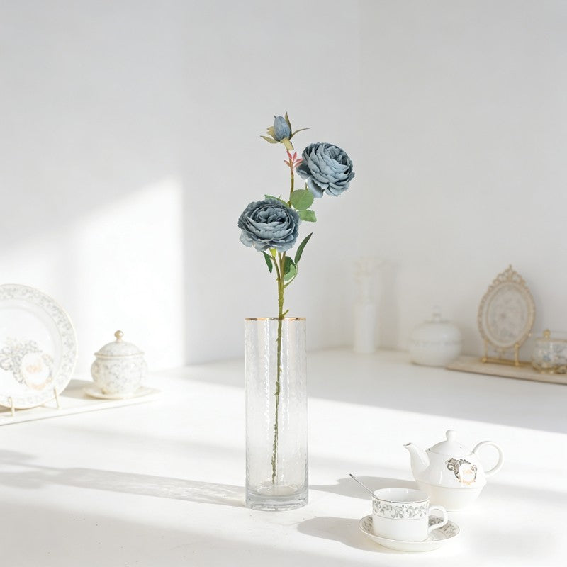 Soft Neutral Tone Artificial Peony Branch, Twin Full Blooms for Tea Table Gentle Accents - view 9