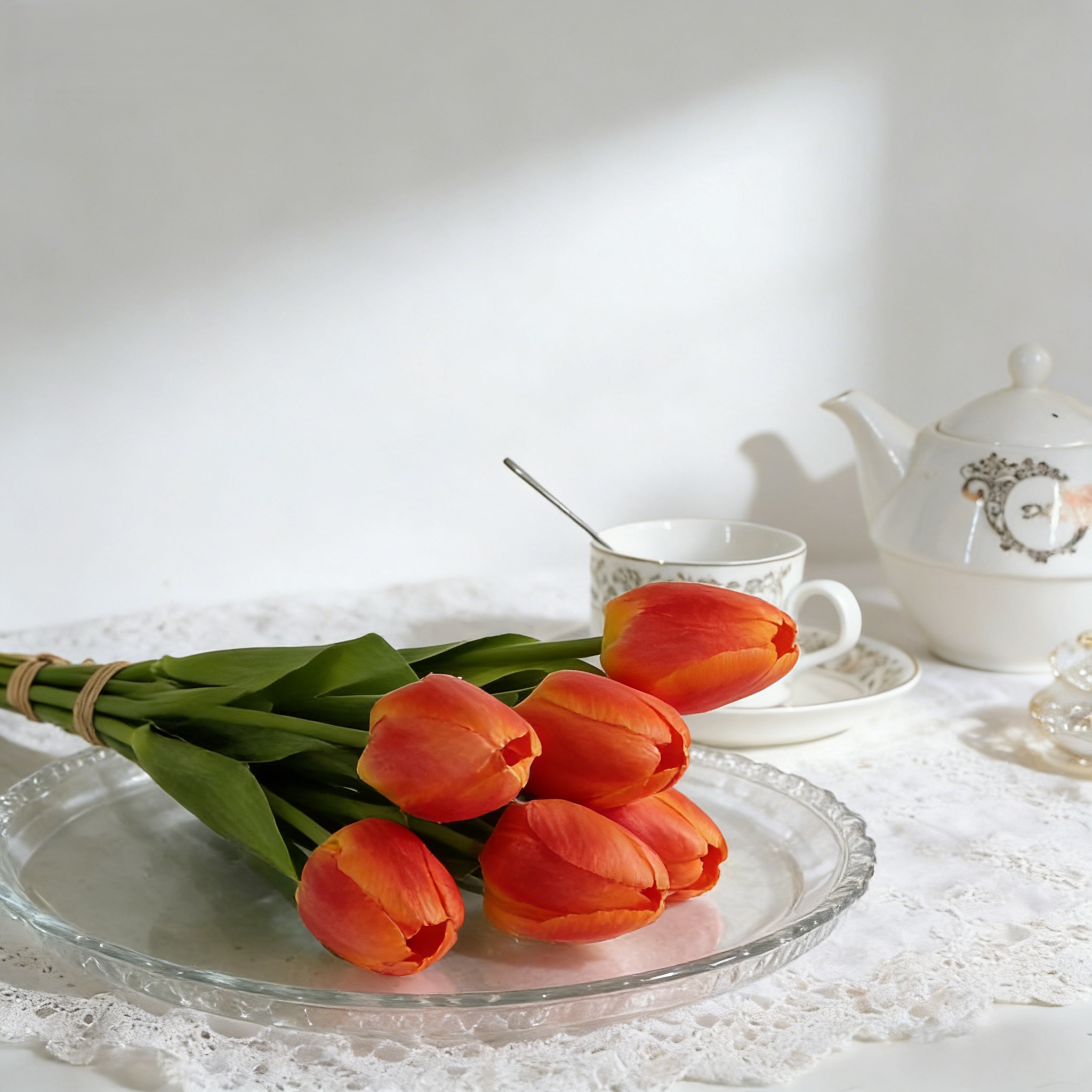 Assorted Gentle Hues Single-Stem Tulip Sprigs, Single Closed Bloom for Gift Floral Trim