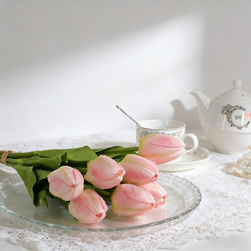 Assorted Gentle Hues Single-Stem Tulip Sprigs, Single Closed Bloom for Gift Floral Trim - view 4