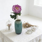 Multi Earthy Shade Chrysanthemum Sprigs, Solitary Flower Head Plus 4 Textured Leaves for Handcraft Decor - view 9