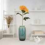 Single-Bloom Faux Chrysanthemum Picks, 1 Round Flower & 4 Textured Leaves for Fall Tiny Decor - view 4