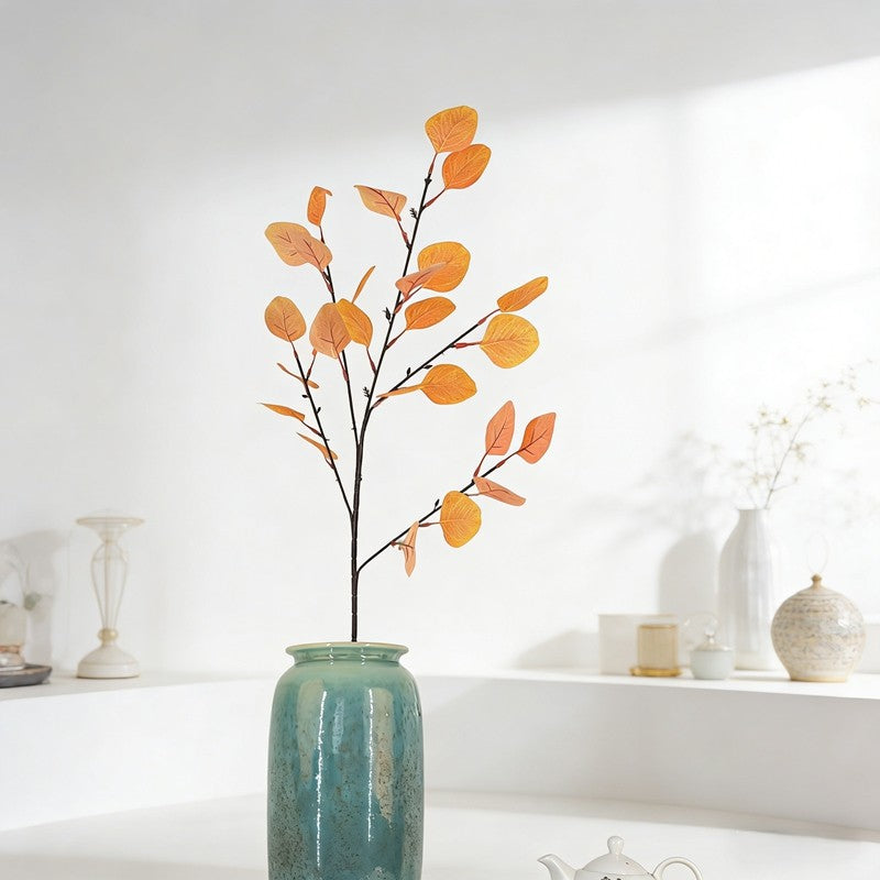 Silver Dollar Faux Eucalyptus Sprigs, 26 Silvery Round Leaves for Minimalist Greenery Accents - view 11