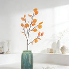 Silver Dollar Faux Eucalyptus Sprigs, 26 Silvery Round Leaves for Minimalist Greenery Accents - view 11