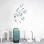 Silver Dollar Faux Eucalyptus Sprigs, 26 Silvery Round Leaves for Minimalist Greenery Accents - view 3