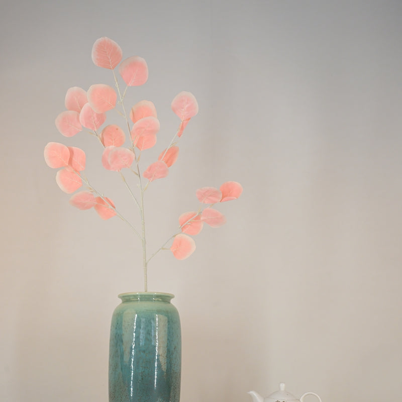 Silver Dollar Faux Eucalyptus Sprigs, 26 Silvery Round Leaves for Minimalist Greenery Accents - view 6