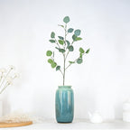 Silver Dollar Faux Eucalyptus Sprigs, 26 Silvery Round Leaves for Minimalist Greenery Accents - view 7