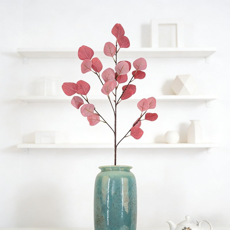 Silver Dollar Faux Eucalyptus Sprigs, 26 Silvery Round Leaves for Minimalist Greenery Accents - view 8
