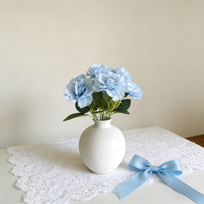 Multi-Bloom Faux Carnation Sprays, Clustered Tiny Florals in Diverse Gentle Tones - view 4