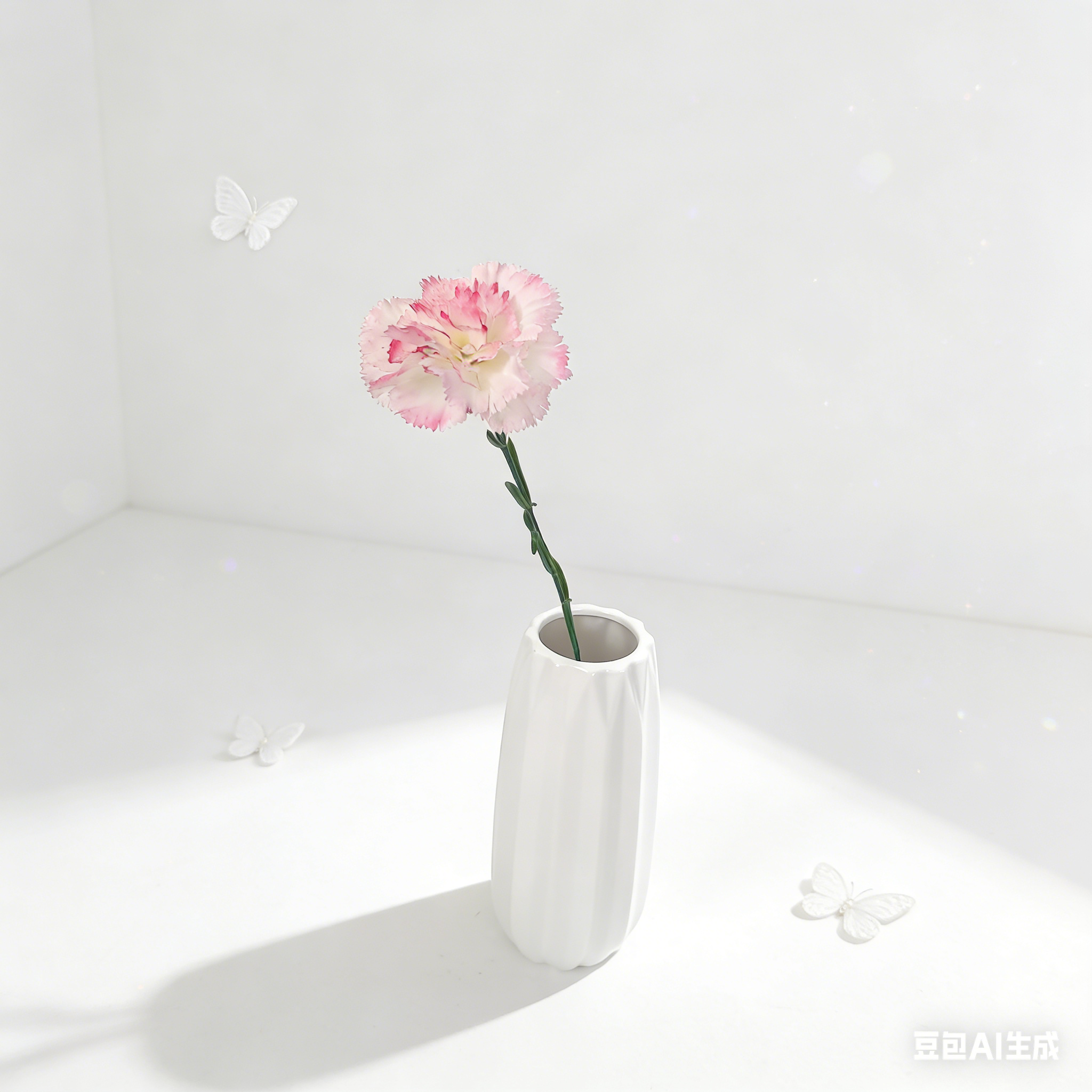 Thin-stemmed Solitary Carnation Picks, Varied Pastel Shades with One Delicate Bloom for Dainty Floral Accents