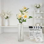 Elongated Artificial Magnolia Sprays, Assorted Elegant Tones with 5 Blooms & 8 Leaves for Vase Styling - view 3