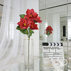 Elongated Artificial Magnolia Sprays, Assorted Elegant Tones with 5 Blooms & 8 Leaves for Vase Styling - view 5