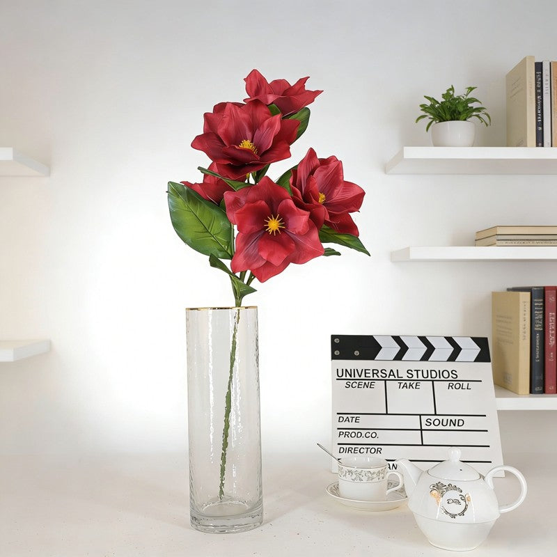 Elongated Artificial Magnolia Sprays, Assorted Elegant Tones with 5 Blooms & 8 Leaves for Vase Styling - view 6
