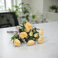 Yellow Camellia Bridal Bouquet |Artificial Wedding Flower/ Home Decor