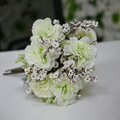 Artificial White-Green Carnation Bouquet with Gypsophila and Greenery