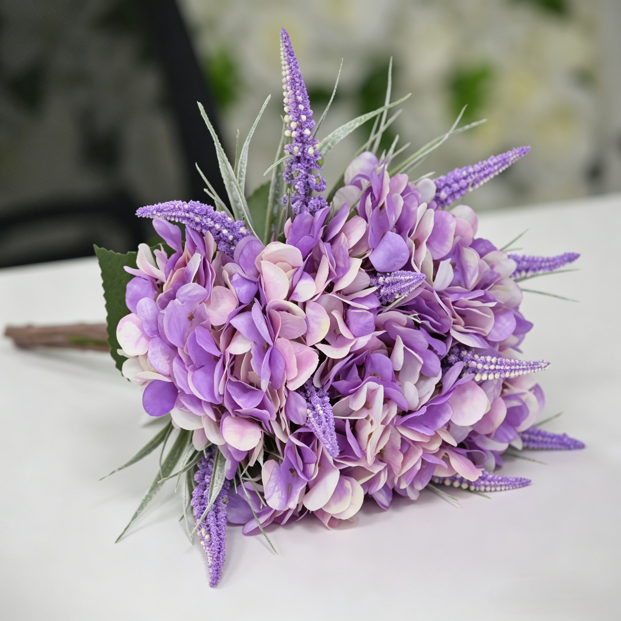 Purple Ombre Hydrangea Bouquet for Romantic Wedding Decor