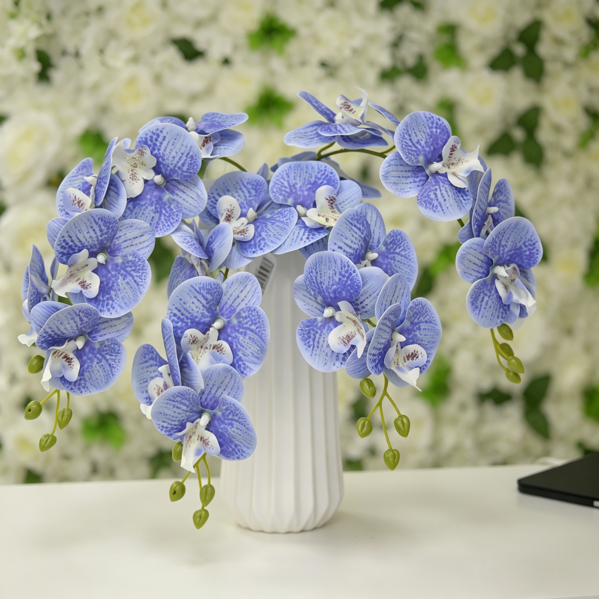 Artificial Blue Spotted Phalaenopsis Orchid Stems