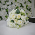 Artificial White Rose & Hydrangea Bouquet with Greenery