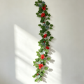 Artificial Tropical Hanging Vine with Monstera Leaves & Red Hibiscus Flowers