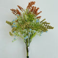 Artificial Wildflower Greenery Bouquet with Blue & Brown Accents