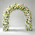 Artificial White Pink Rose Floral Arch Wedding Ceremony Backdrop Decor Greenery Flower Arch Stand