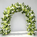 Green White Artificial Flower Arch Greenery Floral Backdrop for Wedding Party Ceremony Photo Booth Decor