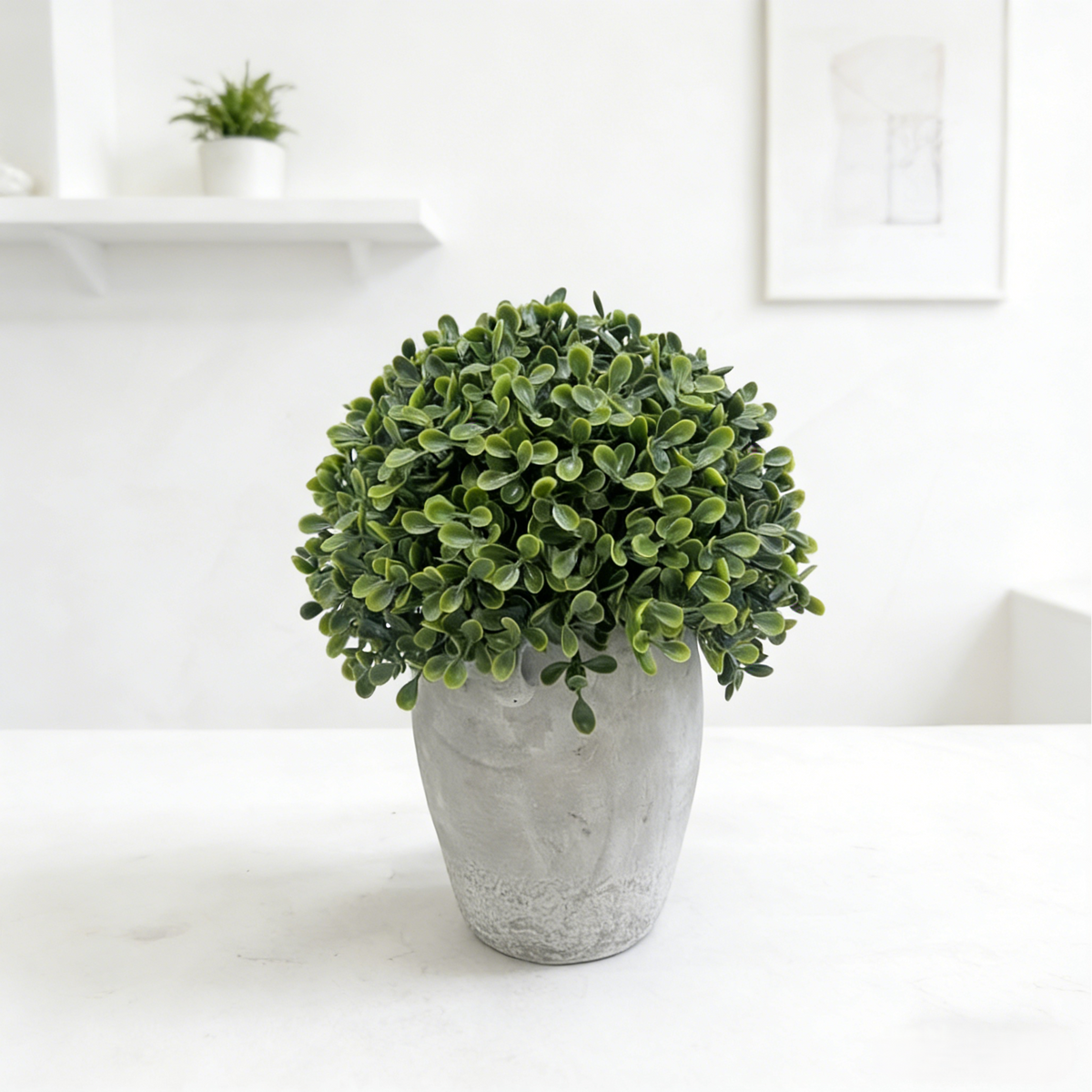 Artificial Ball Tree Potted Plant, 10 in | Floreum Flame