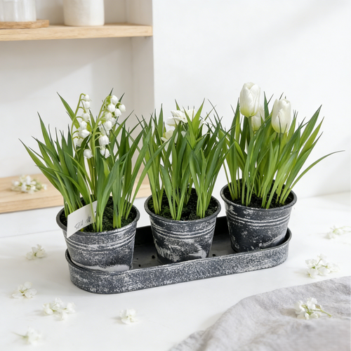 Artificial Mini Conjoined Potted Plant PH2025-L017
