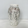 Rustic Mottled Gray Reactive Glaze Ceramic Vase, Olive Jar Silhouette | Farmhouse Home Decor