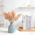 Artificial Leather Leaf Fern with 7 Branches Fake Green Foliage Table Decor - view 3